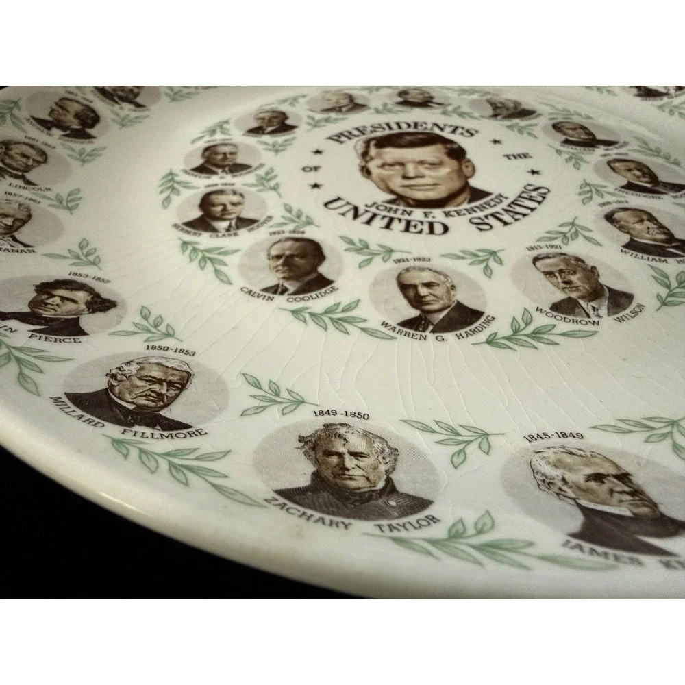 Presidents Of The United States Collector Plate Vintage 1960s John F Kennedy JFK